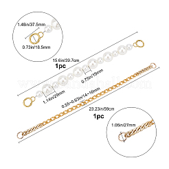 2 Style 2Pcs Aluminum Chain Bag Strap and Acrylic Bag Strap&nbsp;AJEW-GF0003-37