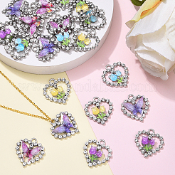 20Pcs 5 Styles Platinum Alloy Glass Pendants&nbsp;FIND-YW0007-61