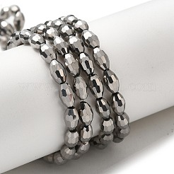 Electroplate Glass Beads Strands&nbsp;EGLA-J013-4x6mm-F50
