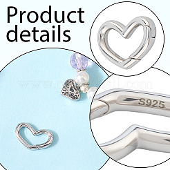 2Pcs 925 Sterling Silver Spring Gate Rings&nbsp;STER-SC0001-55