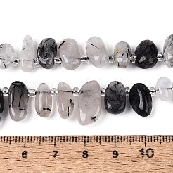 Natural Black Tourmalinated Quartz Beads Strands&nbsp;G-Z091-A31