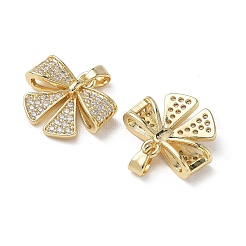 Brass Micro Pave Clear Cubic Zirconia Pendants&nbsp;KK-A299-08G