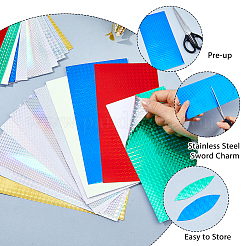 16Pcs 16 Styles Waterproof Holographic Adhesive Craft PVC Sheets&nbsp;DIY-FH0010-82