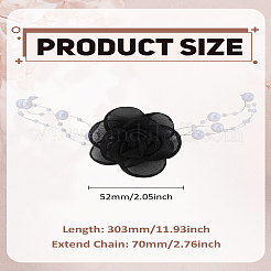 1Pc Valentine's Day High Class Polyester and Imitation Pearl 3D Flower Choker Necklaces for Women&nbsp;NJEW-LP0004-27A