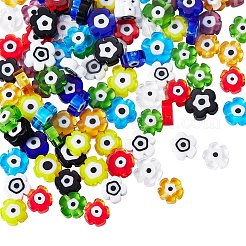 120Pcs 10Colors Handmade Evil Eye Lampwork Beads&nbsp;LAMP-SZ0001-16