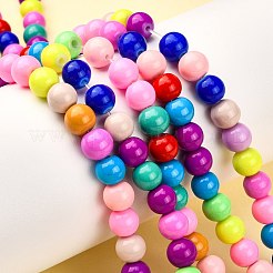Baking Paint Glass Beads Strands&nbsp;X-DGLA-MSMC001-11