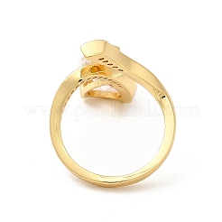 Clear Cubic Zirconia Teardrop Open Cuff Ring&nbsp;RJEW-I092-18G