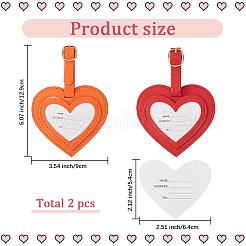 2Pcs 2 Colors PU Leather Luggage Bag Tags&nbsp;AJEW-GF0011-46A