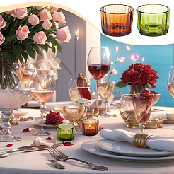 12Pcs 2 Colors Transparent Glass Candle Holders&nbsp;DJEW-GA0001-58