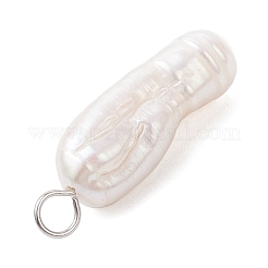 Natural Baroque Pearl Keshi Pearl Pendants&nbsp;PALLOY-JF04553-02