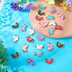 24Pcs 6 Colors Alloy Enamel Connector Charms&nbsp;ENAM-TA0003-56