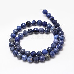 Natural Grade AA Dumortierite Quartz Round Bead Strands&nbsp;G-P075-43-4mm