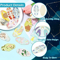 12Pcs 12 Styles Twelve Constellations Alloy Enamel Big Pendants&nbsp;ENAM-YW0008-20