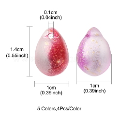 20Pcs 5 Colors Two Tone Transparent Spray Painted Glass Charms&nbsp;GLAA-YW0001-92