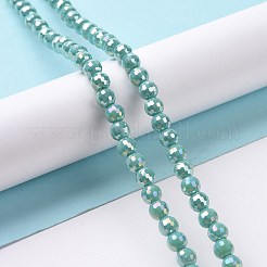 Electroplate Opaque Solid Color Glass Beads Strands&nbsp;GLAA-E036-10-M