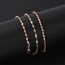 Brass Singapore Chains Necklaces for Women&nbsp;NJEW-D302-36RG