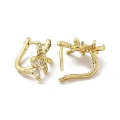 Brass Micro Pave Cubic Zirconia Hoop Earring&nbsp;EJEW-C088-08G