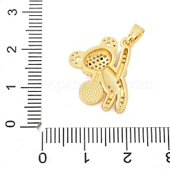 Brass Micro Pave Clear Cubic Zirconia Pendants&nbsp;KK-S507-02G