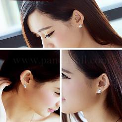 Real Platinum Plated Dolphin Brass Stud Earrings&nbsp;EJEW-EE0001-228