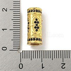 Brass Micro Pave Black Cubic Zirconia Beads&nbsp;KK-G493-35G
