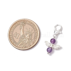 10Pcs 10 Styles Angel Natural & Synthetic Mixed Gemstone Pendant Decorations&nbsp;HJEW-JM03143-01