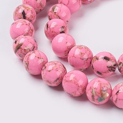 Sea Shell and Synthetic Turquoise Assembled Beads Strands&nbsp;G-G758-M-8mm