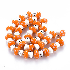 Handmade Bumpy Lampwork Beads Strands&nbsp;LAMP-S194-017
