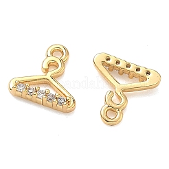 Brass Micro Pave Cubic Zirconia Hanger Charms&nbsp;KK-A281-16G