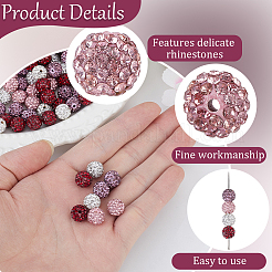 200Pcs 4 Colors Pave Disco Ball Beads&nbsp;RB-PA0001-10A