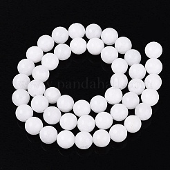 Dyed Natural White Jade Round Bead Strands&nbsp;G-Q937-20