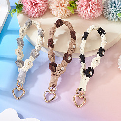 3Pcs Cotton Braided Flower Pendant Decorations&nbsp;AJEW-TA0002-72A