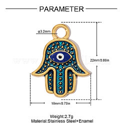 304 Stainless Steel with Steel Blue Enamel Pendants&nbsp;SA-OY002-31G