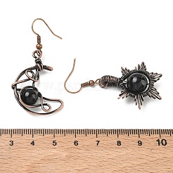 Natural Obsidian Dangle Earrings&nbsp;G-H359-07R-08