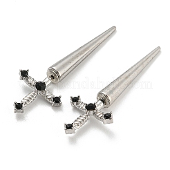 Alloy with Rhinestone Front Back Stud Earrings&nbsp;EJEW-B031-04P