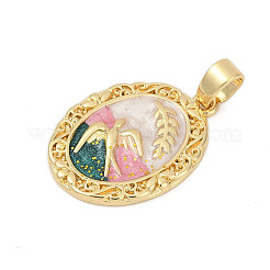 Brass Enamel Pendants&nbsp;KK-U068-04G-02