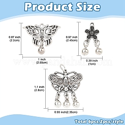 6Pcs 3 Styles Tibetan Style Alloy Pendants&nbsp;FIND-YW0011-65