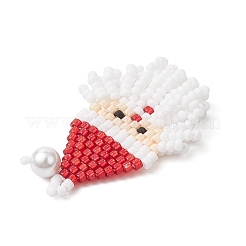 Glass Seed Beaded Santa Claus Pendants&nbsp;PALLOY-MZ00828-01