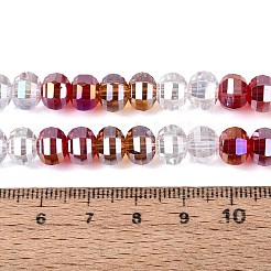 Electroplate Transparent Glass Beads Strands&nbsp;EGLA-N022-14A-B04