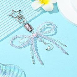 Alloy Glass Chip Pendant Decoration&nbsp;HJEW-FZ00039