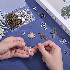50Pcs 10 Styles Tibetan Style Alloy Pendants&nbsp;FIND-ME0004-02