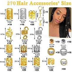 270Pcs Iron Hair Coil Cuffs&nbsp;X1-AJEW-SZC0021-03M