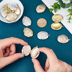 12Pcs 3 Colors Brass Locket Pendants&nbsp;FIND-PH0010-32