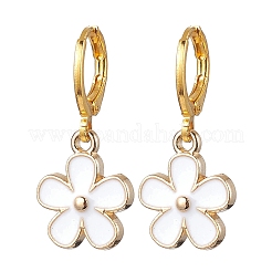 Flower Alloy Enamel Leverback Earrings & Pendant Necklaces Sets&nbsp;SJEW-JS01298