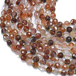 Natural Red Hematoid Quartz/Ferruginous Quartz  Beads Strands&nbsp;G-K389-B01-01