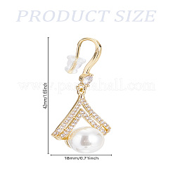 1 Pair Brass Clear Cubic Zirconia Dangle Earrings&nbsp;EJEW-LP0007-071