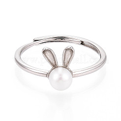 Adjustable 925 Sterling Silver Cute Bunny Ear Rings&nbsp;STER-T008-90P