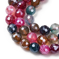 Electroplated Natural Agate Beads Strands&nbsp;G-B191-A07-6mm-11