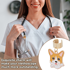 12Pcs Alloy Enamel Stethoscope Pendant Decorations&nbsp;HJEW-OC00247
