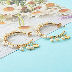 Glass Pearl Beads Stud Earrings&nbsp;X1-EJEW-TA00003