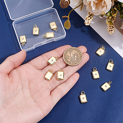 12Pcs Brass Micro Pave Clear Cubic Zirconia Pendants&nbsp;ZIRC-BC0001-34G-RS